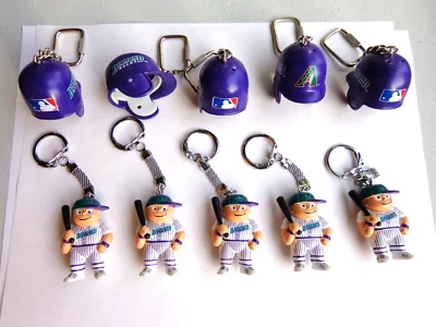 VINTAGE MLB ARIZONA DIAMONDBACKS LiL Sports Brat Key Chains PLAYERS & BALLS 10 - Image 1 of 2
