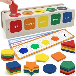 Wooden Sorting Toys Montessori Color & Shape Sorter Class Activity Toddlers... - Picture 1 of 7