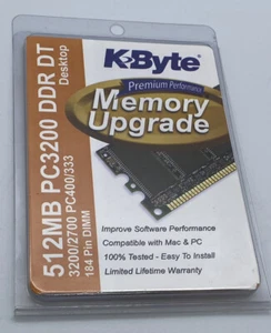 KByte Computer Memory Upgrade 512MB DDR PC3200/2700 PC400/333 184 Pin DIMM - Picture 1 of 2