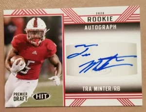 Tra Minter RC 2020 Sage Hit Premier Draft Red Rookie Auto Football Card - Picture 1 of 2