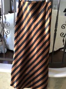 Chetta B NEW SILK Evening Stripe  Maxi skirt size 8 - Picture 1 of 2