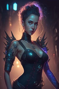 Cyberpunk Princess Sci-fi Luminous Futuristic Art Print 564177266 - Picture 1 of 1