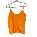 A New Day Women's Cami Top Size Medium Orange Adjustable Spaghetti Straps V-Neck