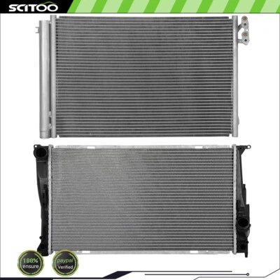 Kit de radiador de carro e condensador AC compatível com 2013 2014-2015 BMW X1 2009-2015 BMW Z4 - Imagem 1 de 4