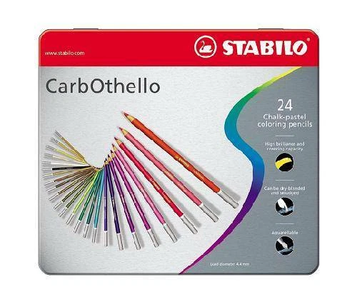 Stabilo CarbOthello Artist Pastel Chalk Colouring Pencils - 24 Colour Metal Tin - Image 1 of 1