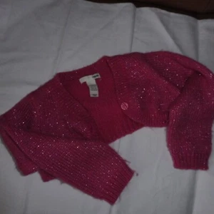 Bolero Jacke Glitzer Gr 98 / 104 Mädchen Rosa - Bild 1 von 2