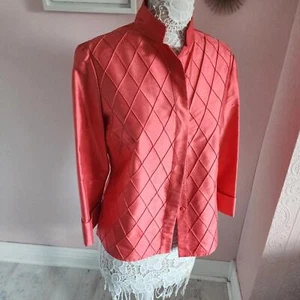 EUC Carlisle 100 % Seide rötlich rosa Bluse Top Knopfleiste makellos 6 HH6 - Bild 1 von 9