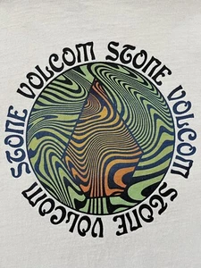 Volcom Stone Mens Size Large T Shirt Beige Pyramid Psychedelic L Green Orange - Picture 1 of 7
