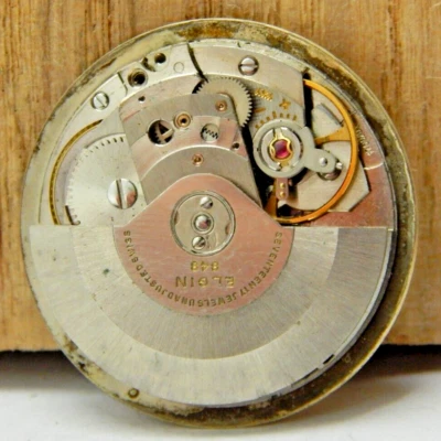 Vintage Elgin 848 17 jewel automatic men's watch movement with dial and hands - Image 1 of 4