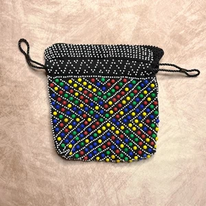 Vintage 70s Emson Candy Dot Beaded Mini Clutch Bag Rainbow Multicolor Retro Mod - Picture 1 of 7