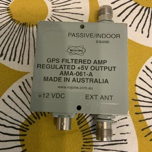 AMPLIFICADOR FILTRADO GPS PASIVO INTERIOR ROJONE AMA-061-A +12VDC - Imagen 1 de 4