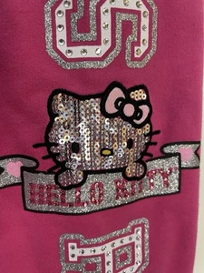 Y2K Hello Kitty Mädchen Regel rosa Pailletten Jogginghose ausgestellt Größe 10 Mädchen Alter 8-10 - Bild 1 von 9