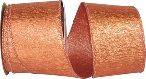 Reliant Ribbon Glitz Wired Edge Ribbon, 2-1/2 Inch X 10 Yards, Copper  - Foto 1 di 1