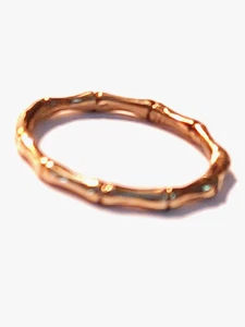 Vintage 14K Gelbgold Bandring Bambusform - Größe 5,5 bis 6 - 1,52 g - Bild 1 von 4