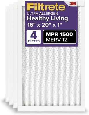 Filtrete 16x20x1 AC Furnace Air Filter, MERV 12, MPR 1500, 8 PK (509E) - Image 1 of 3