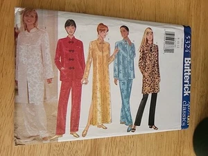 Butterick Classics Pattern Asian 5324 Tunic Caftan Top Pants Size 8 - 12 UC FF - Picture 1 of 3