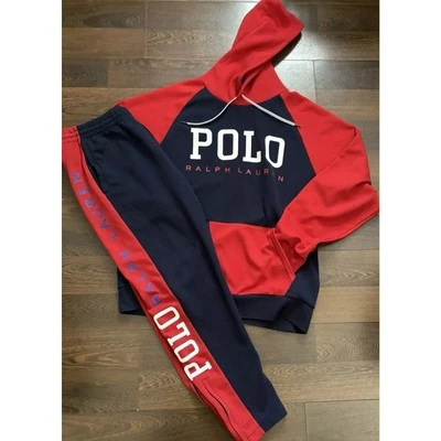 Polo Ralph Lauren Para Hombre Doble Punto Gráfico Jogging Traje Sudadera con Capucha Talla L, Pantalones Talla M Foto 1 de 4