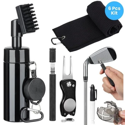 Golf Club Water Cleaning Sharpener Kit Golf Towel Divot Repair Ball Alignment - image 1 of 4