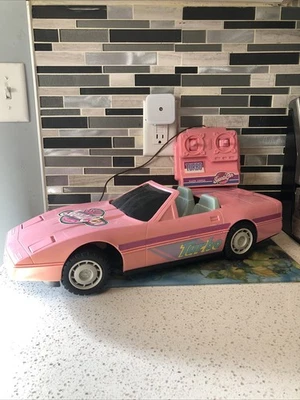 Vintage Blue Box Fashion Sports Car Pink Corvette RC Remote Control Car - Image 1 of 4