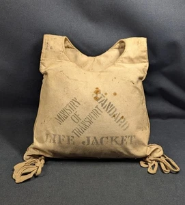 Original Rare WW2 1941 Dated Ministry Of Transport Life Vest - Picture 1 of 6