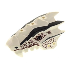 1x Lego Bionicle Dragon Head Ninjago White Brown Dragon 9450 6019887 93071pb02