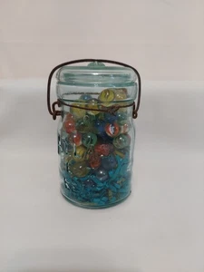 Murmeln Posten 90 mehrere Farben mit Atlas E-Z Siegelglas 70er Jahre  - Bild 1 von 11