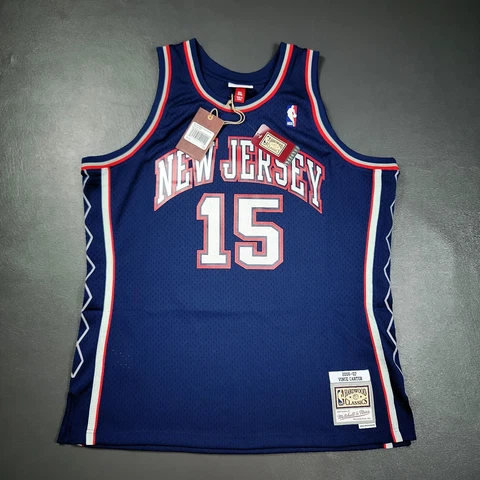 100% Authentic Vince Carter Mitchell Ness 06 07 NJ Nets Jersey Size XL 48 Mens Cover