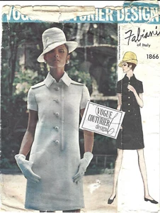 Vogue Couturier Sewing Pattern 1866, Fabiani Vintage Dress, Size 14 Uncut, Label - Picture 1 of 4