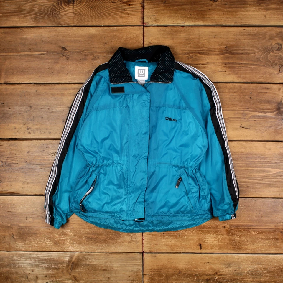 Chaqueta cortavientos Wilson vintage M azul para mujer Foto 1 de 4