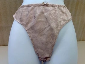 Women Panty,Briefs Secret Treasures Size 6 Satin Mocha Beige Floral - Picture 1 of 7