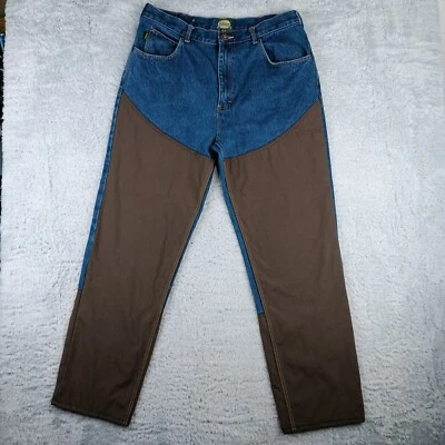 Cabelas Jeans Mens 36x32 Blue Brown Brush High-Rise Hiking Faced Outdoor Gear - Image 1 of 4