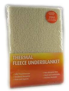 THERMAL FLEECE UNDERBLANKET DEEP FITTED WARM UNDER BLANKET PROTECTOR - Picture 1 of 1