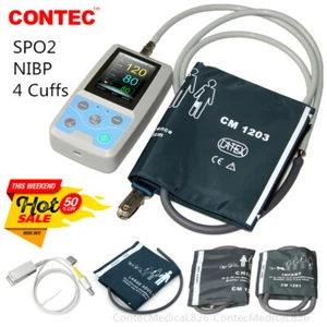 Ambulatory Blood Pressure Patient Monitor NIBP SPO2 Pulse Oximeter+4 Cuffs+PC SW - Picture 1 of 12