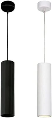 DOPA STORE Lampada a Sospensione Attacco GU10 Cilindro Nero Bianco Portalampada da Soffitto