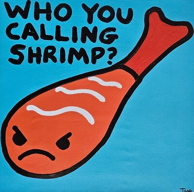 Todd Goldman ¿A quién llamas camarón? Lienzo artístico firmado a mano de animales marinos 22/25 Foto 1 de 4