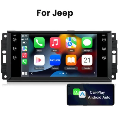For Jeep Dodge RAM Chrysler Android 12 Car Radio GPS Navi Stereo Carplay WIFI BT - Image 1 of 4
