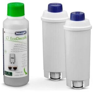 Kit de mantenimiento de máquina de café DeLonghi, 2 filtros de agua 1 descalcificador EcoDecalk - Imagen 1 de 2