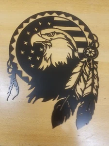 Bald Eagle dream catcher metal wall art plasma cut decor gift idea - Picture 1 of 1