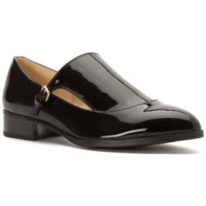 NINE WEST WOMENS NYESSA BLACK PATENT LEATHER OXFORD FLATS SZ 6 ½ M NWOB - Picture 1 of 7