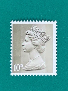 UK Postage Queen Elizabeth II 10 D Penny Grey Single Stamp Unused - Picture 1 of 3