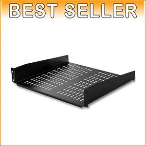 Durable 2U Vented Rack Shelf for 19" Cabinets - Supports 50lbs, Lifetime Support - Picture 1 of 9