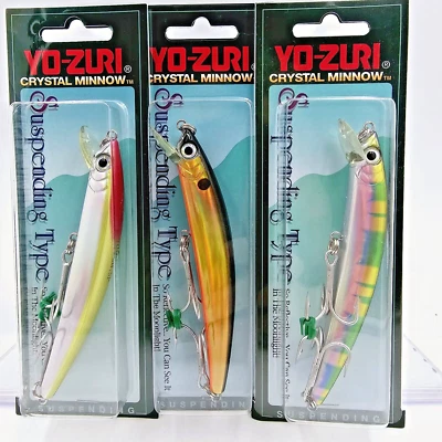 De colección Yo-Zuri 4 3/8" Cristal Minnow 1/2 OZ Suspensión Jerkbait Señuelo de Pesca Elige Foto 1 de 3