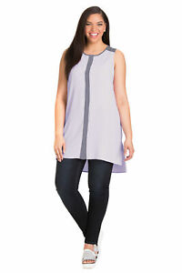 MYNT 1792 Women`s Orchid/Gray Colorblock Tunic Top Plus Size 1X