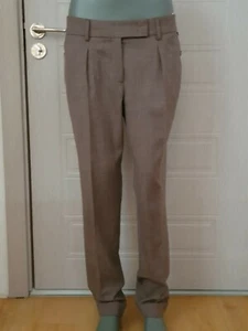 Fabiana Filippi creased brown taupe 95% wool trousers w/t fold hems size 12/M/38 - Picture 1 of 12