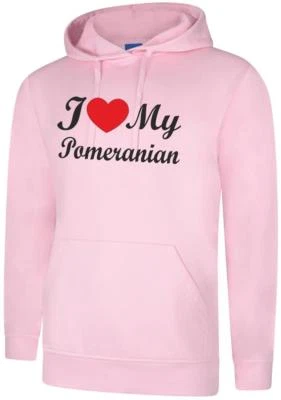 I Love My Pomeranian Dog Gift Present Unisex Hoody Hoodie Hooded Sweatshirt - Image 1 of 2