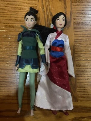 MUÑECA MULAN PRINCESA CAMPING DISNEY Juego de Camping Muñeca Solo Lote de 2 Foto 1 de 4