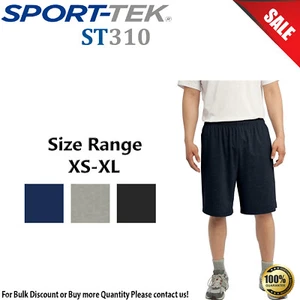 Sport-Tek Mens Jersey Knit Side Pocket Gym Running Short with Pockets ST310 - Picture 1 of 4