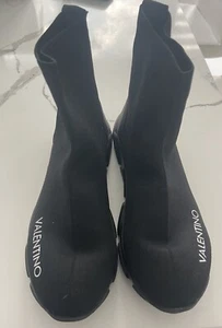 Valentino By Mario Valentino High-Top Sock Sneakers Black 8 - Picture 1 of 4
