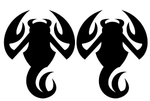Scorpion Silhouette Two Pack 6" x 5" Black Vinyl Decal Car Window Laptop Tablet - Picture 1 of 2