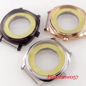 42mm Watch Case fit NH35A NH36A MIOTA82 ETA2824 2836 Square Rose Gold/Black PVD - Picture 1 of 14